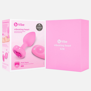 Remote Control Vibrating Dildo Jewelled Heart Plug - S/M