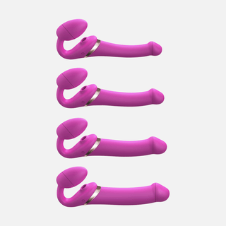 Multi-Orgasm Bendable Strap Med-On Fuchsia