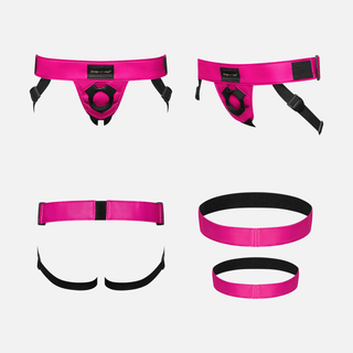 STRAP-ON-ME Leatherette Harness Curious - Fuchsia