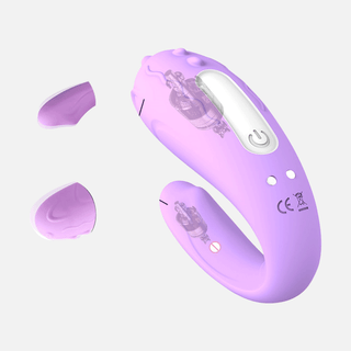 Wearable Couples Dual Motor Vibrator with Remote-Purple