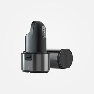 Ion - Black Rechargeable Manual Stroker With Pleasure Air