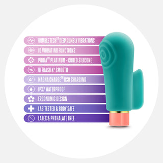 Aria Sensual AF - Teal Rechargeable Finger Vibrator