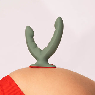 Ryde - Green Non-Vibrating Double Grinding Dildo with Suction Cup Base