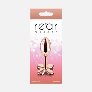 Rear Assets Clover Non Vibrating Anal Plug- Rose Gold