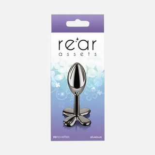 Rear Assets Clover Non Vibrating Anal Plug- Gunmetal