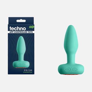 Techno Prism Non Vibrating Anal Plug App Control - Teal