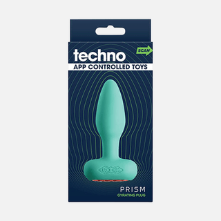 Techno Prism Non Vibrating Anal Plug App Control - Teal