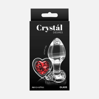 Crystal Desires Non Vibrating Anal Plug Medium - Red Heart