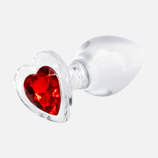 Crystal Desires Non Vibrating Anal Plug Medium - Red Heart