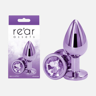 Rear Assets Medium Non Vibrating Anal Plug - Purple