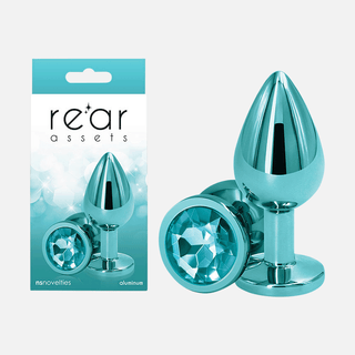 Rear Assets Medium Non Vibrating Anal Plug - Teal