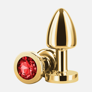 Rear Assets Petite Non Vibrating Anal Plug - Gold Red Gem