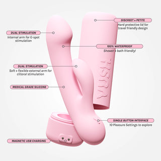 Glow - Compact + Rechargeable Pink Rabbit Vibrator with Travel Case