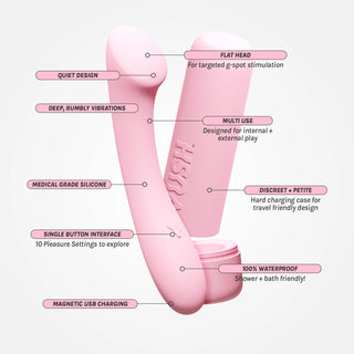 Shine - Compact + Rechargeable Pink G-Spot Vibrator with Travel Case