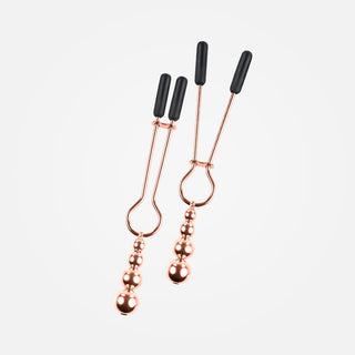 Beaded Nipple Clamps - Rose Gold Set of 2